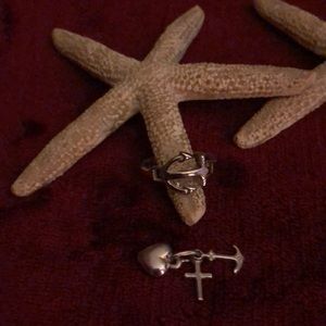 Anchors Away!! Silver Anchor Ring and silver Trio Charm